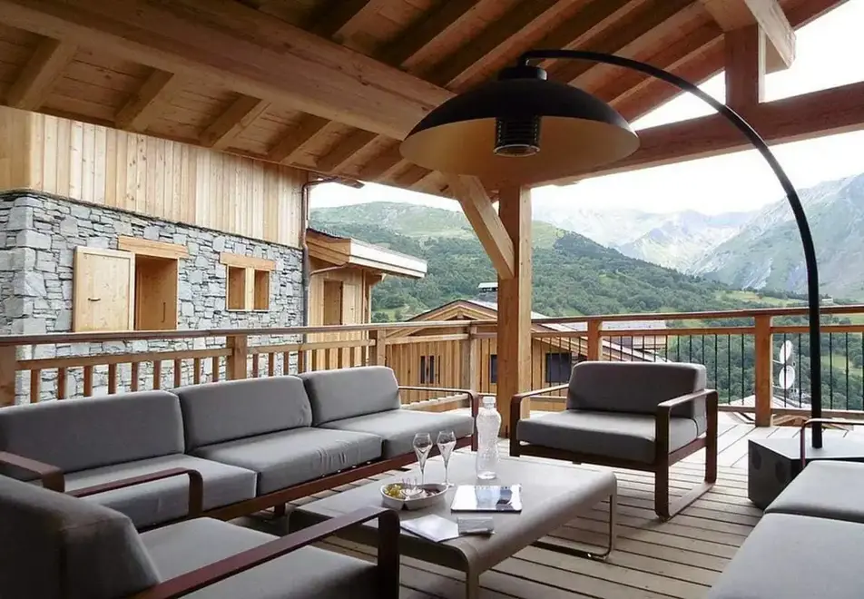 Caseblanche Chalets, St Martin de Belleville (self catered apartments-chalets) - Outside terrace in 7 bed sleeps 16 (L2)