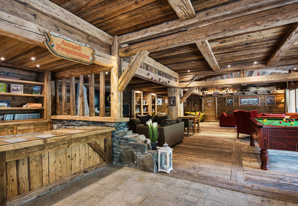 La Ferme du Val Claret (self catered apartments), Tignes Val Claret - Reception and residence lounge