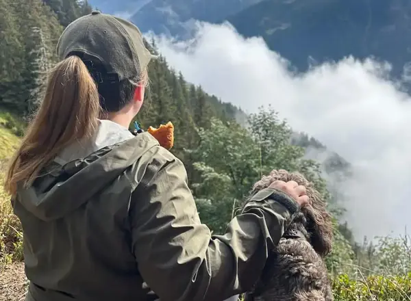 Jess And Bertie Stopping For A Rest On Their Chamonix Hike
